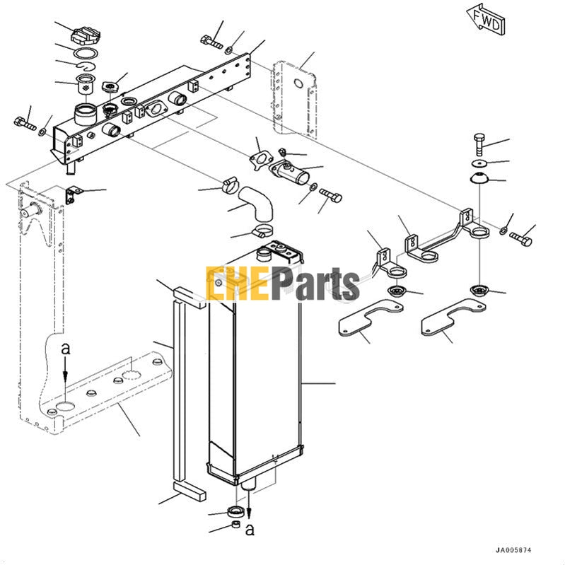 154-03-75914 New Aftermarket Water Tank Radiator Fit For Komatsu D85EX 4D85PX