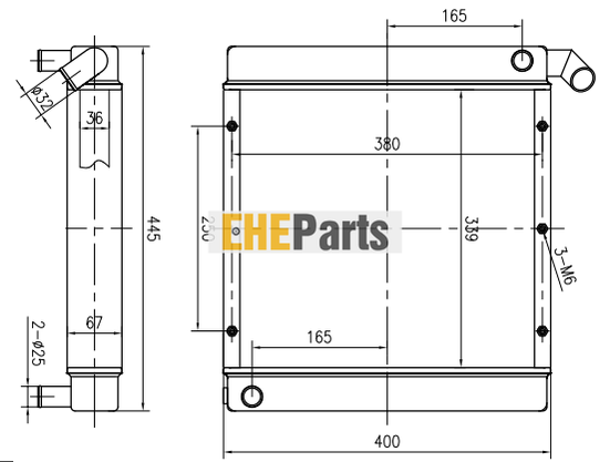 Replacement Miller Radiator 216588 for Bobcat 250 and Trailblazer 302 Welders