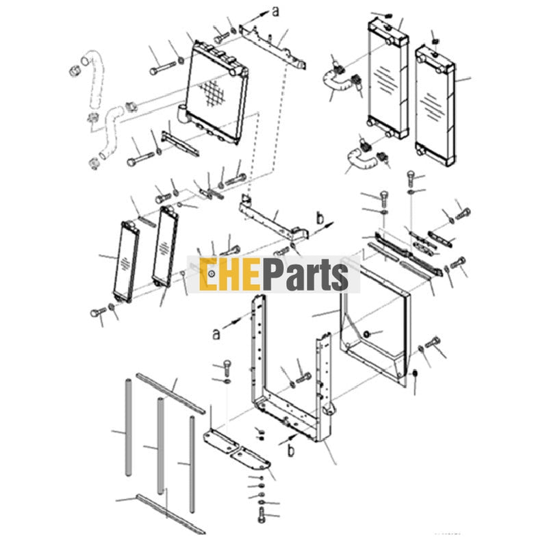 Aftermarket Komatsu 421-03-44190 Radiator For Wheel Loader WA470-6 WA480