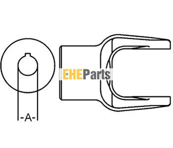 Aftermarket D128015 Implement Yoke Round Bore w/ Keyway & Set Screw for 12 Series Tractor