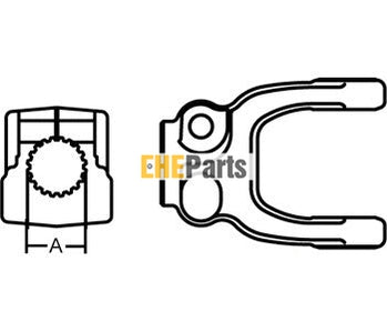 D558727 Implement Clamp Yoke 1-3/4" 27 spline for 55 series tractor